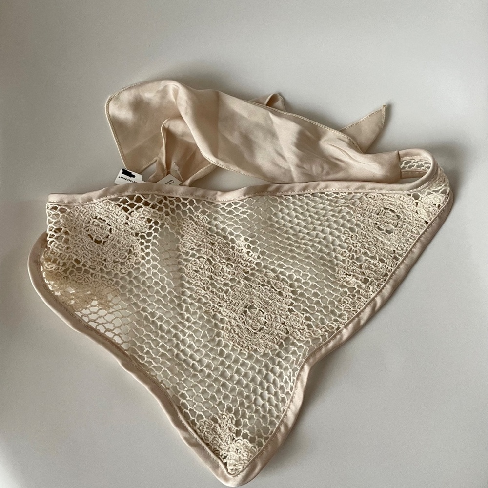 Anthropologie Crochet Hair Scarf in Ivory NWT - Picture 4 of 4